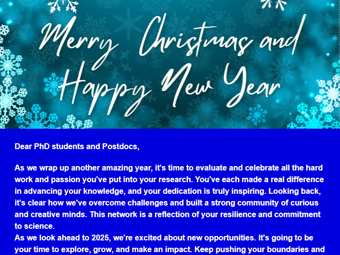 Newsletter for PhD students and Postdocs of the Faculty of Science MU 12/2024