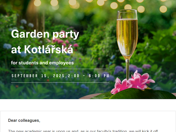 We invite you to the Garden Party at Kotlářská